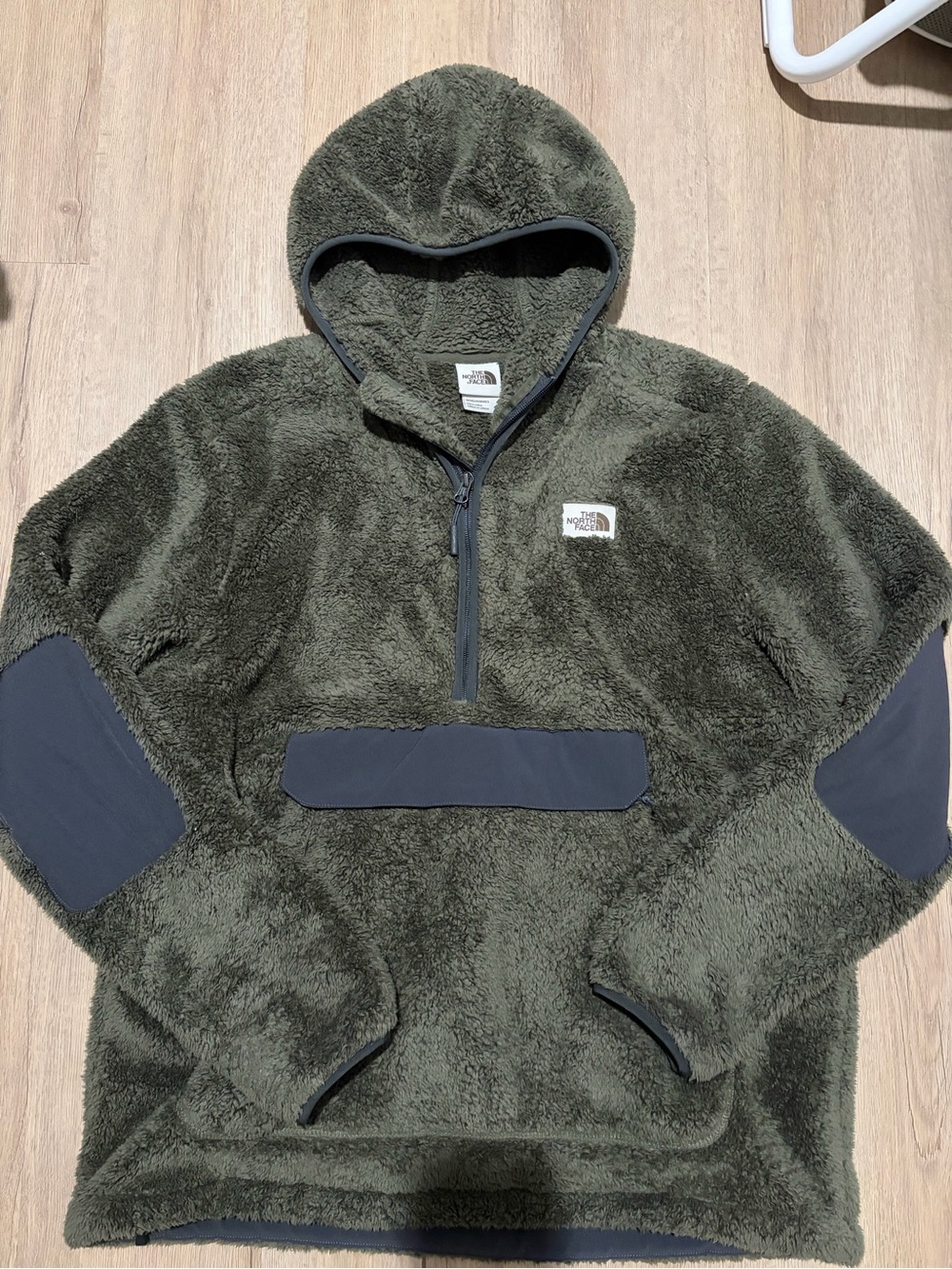 The North Face Men’s Fleece Olive Green half-zip hoodie